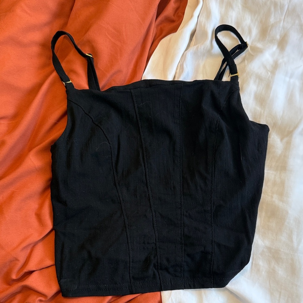 Free People Black Square-Neck Camisole